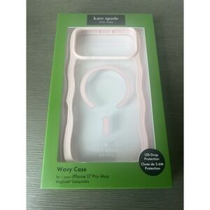 Kate Spade iPhone 17 Pro Max Protective Wavy Case with MagSafe  Pink NIB